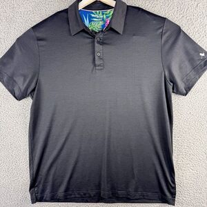 Birdie Bound Golf Polo Shirt Mens XL Black Athletic Preppy Office Casual‎ Floral